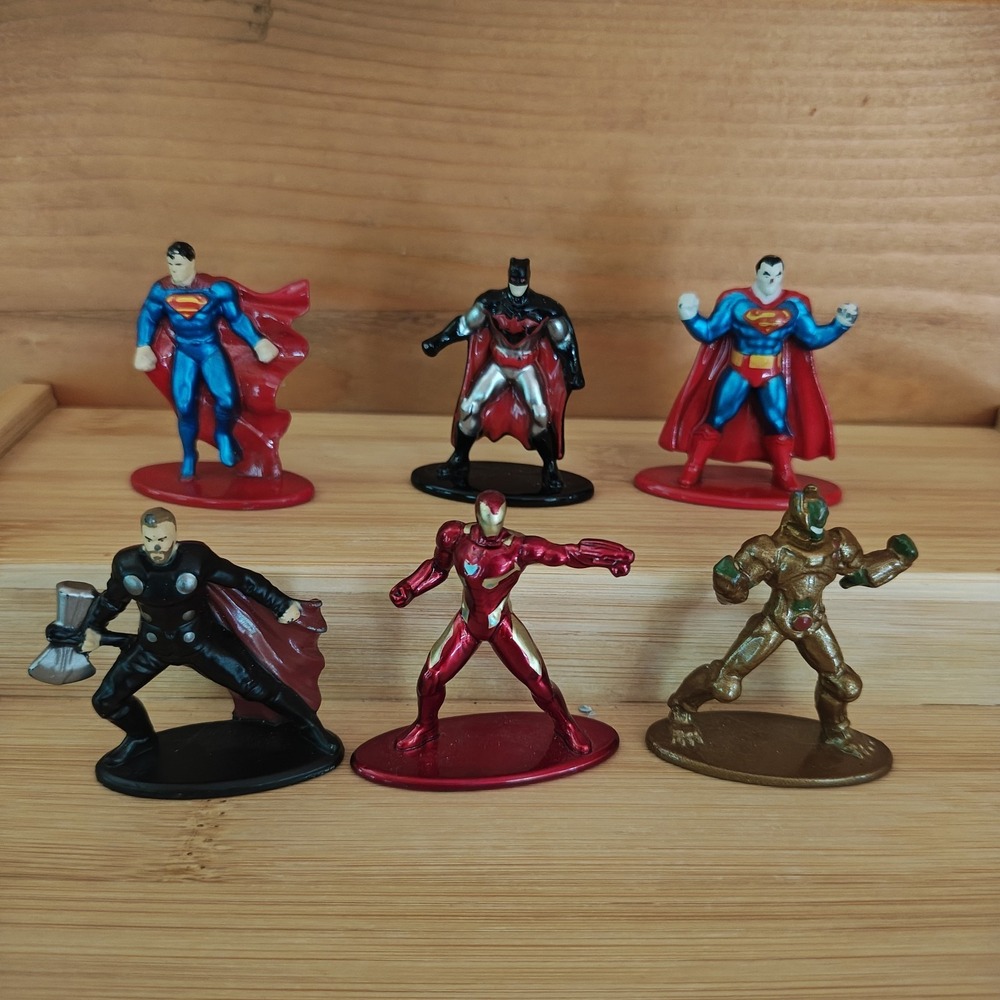 Bundle of 6 Jada Toys‎ DC Comics Marvel Nano Metalfigs 2" Bizarro Super Man Bat